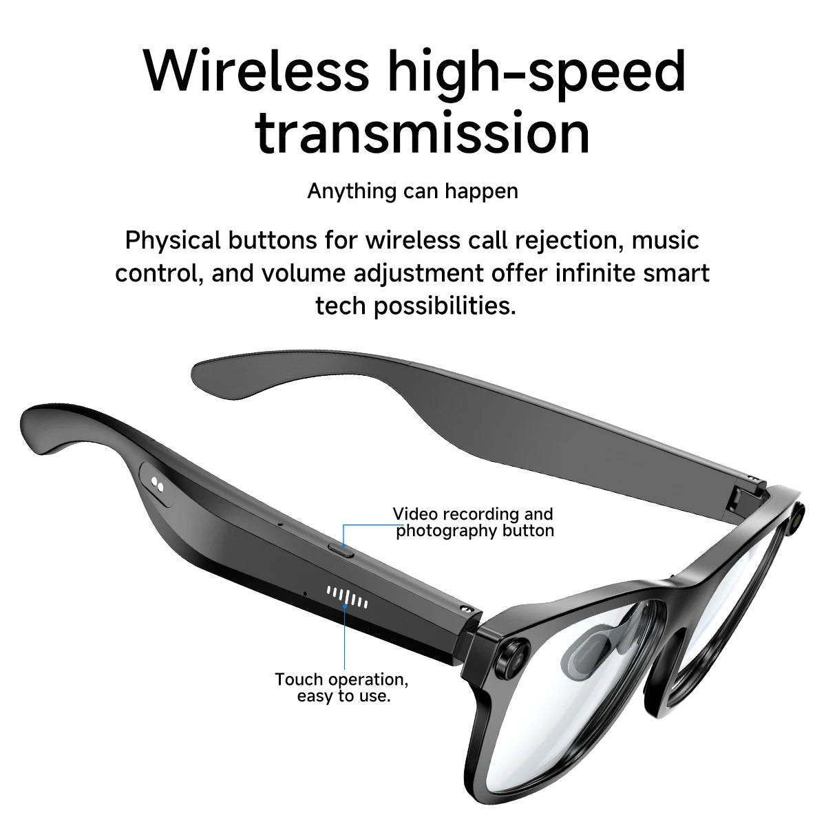 New OTA Upgrade Smart Glasses 1080P HD Camera Video Record AI Chat GPT Function Q&A Translation Wireless Call Women Men Eyeglass