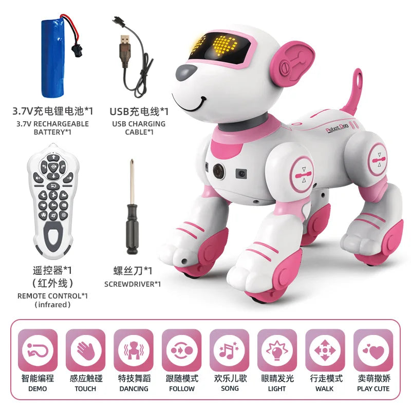 2025 AI Smart Robot Dog - Voice Control, Touch Sensing, Programmable Pet Toy Gift for Boys Girls (RC Dancing)