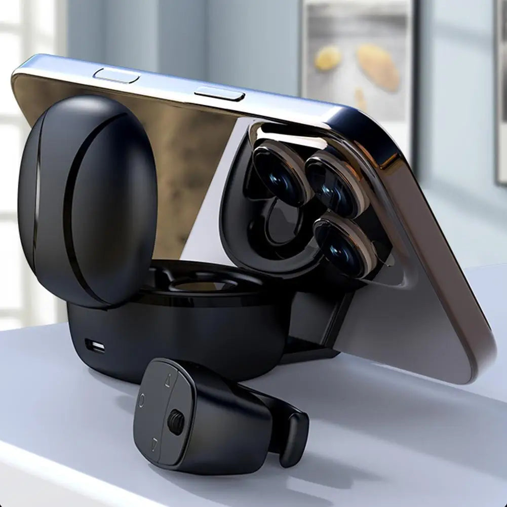 Bluetooth Page Turner Remote with Scroll Wheel - for eBooks, Videos; Wireless Shutter, Phone Stand Compatible (Volume Zoom)