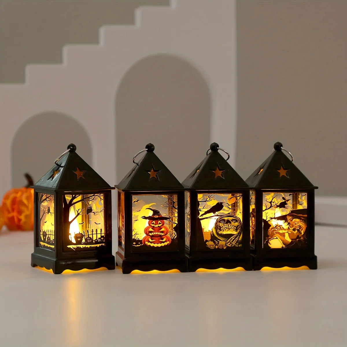 Halloween Oil Lamp,LED Electronic Wax Candle Light,Handheld Lantern,Party Atmosphere Props,Luminous Ornaments