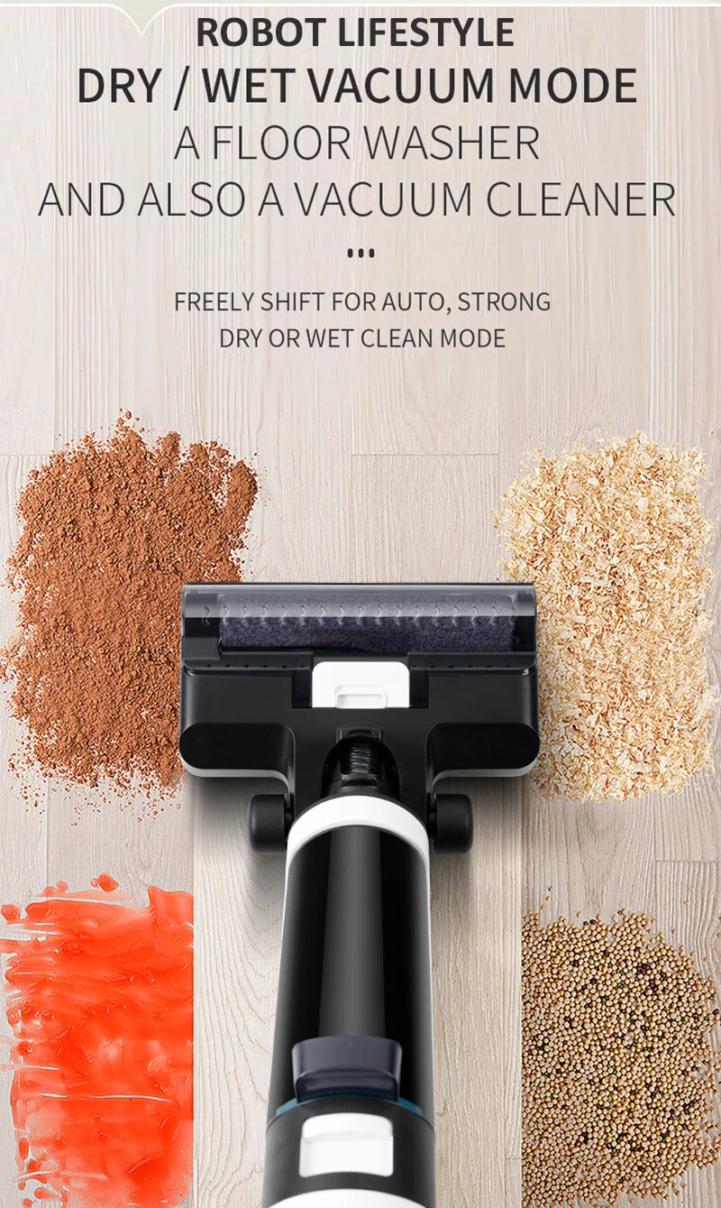 Wet Dry Vacuum Cleaner Cordless handhed Cleaning Robot Wireless RL8Pro Voice Assistant Low Noise 14000Pa Suction Battery 4000mAh