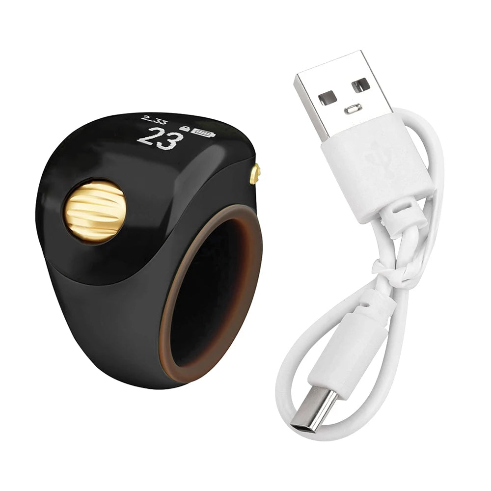 Portable Ring Type Ball Digital Finger Counter 75mah Type-C Rechargeable Adjustable OLED Screen Display Mini Tally Counter