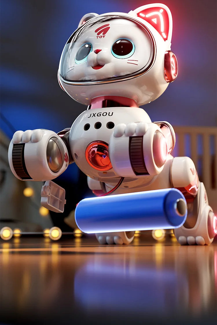 Smart Robotic Cat Toy - Interactive Walking & Meowing Robot for 1-3 Year Old Boys/Girls w/Remote Control