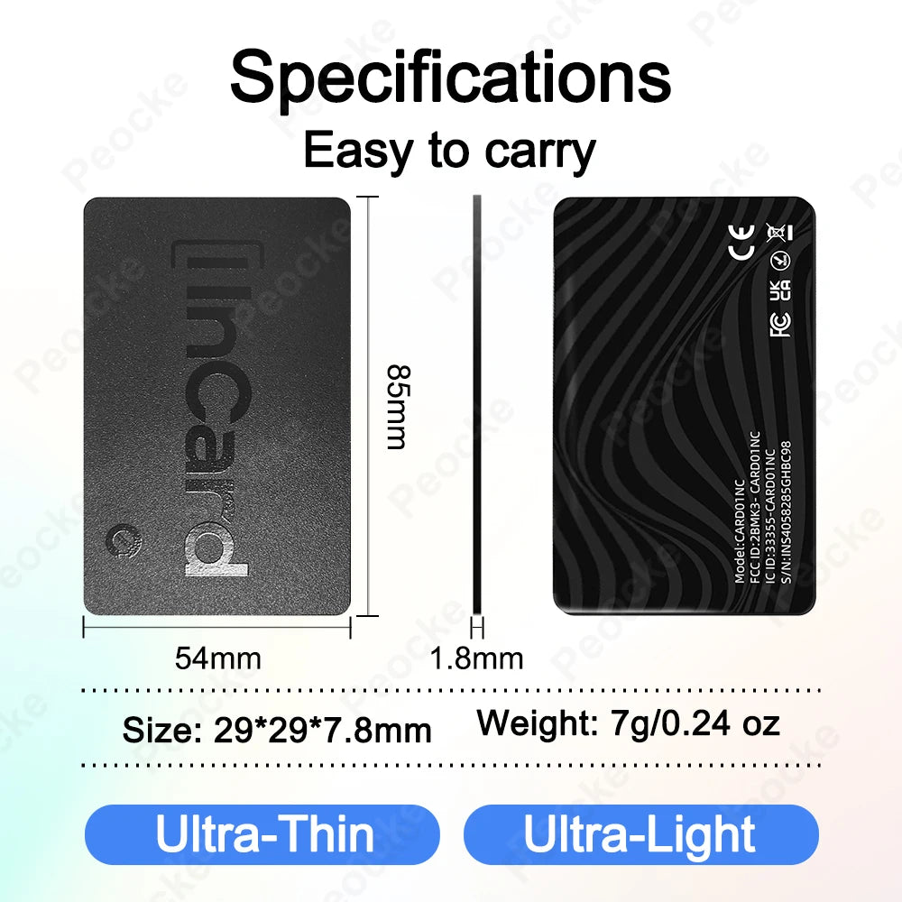 Wallet Anti-loss Card Location Tracking GPS Smart Tag for Android Key Luggage Finder With iPhone Find My App Bluetooth Device