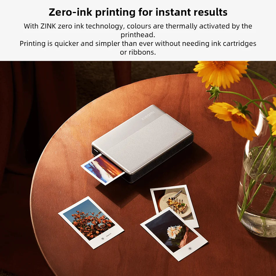 Xiaomi Portable Photo Printer 1S Bluetooth 5.2 Thermal Printer Multifunctional Pocket Printer for Smartphone and Tablet