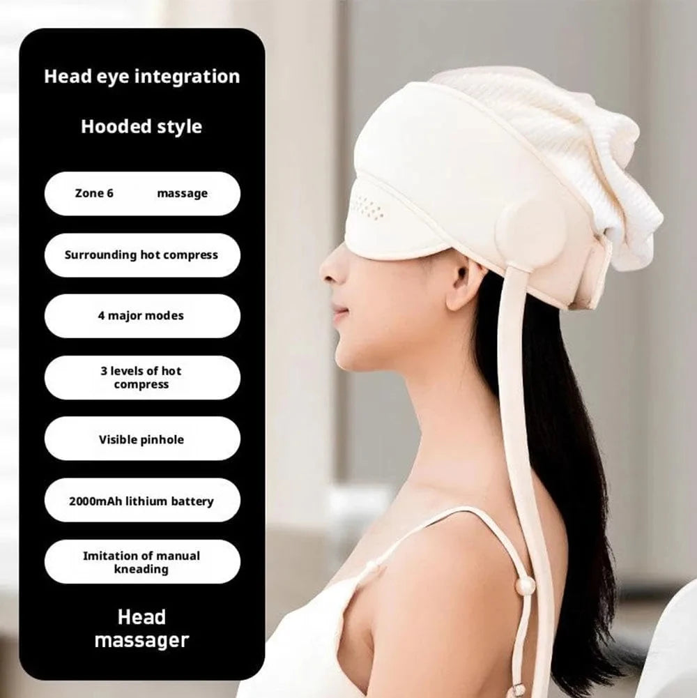 Graphene Heating Head Massager – Air Pressure & Eye Hot Compress for Relaxation & Better Sleep