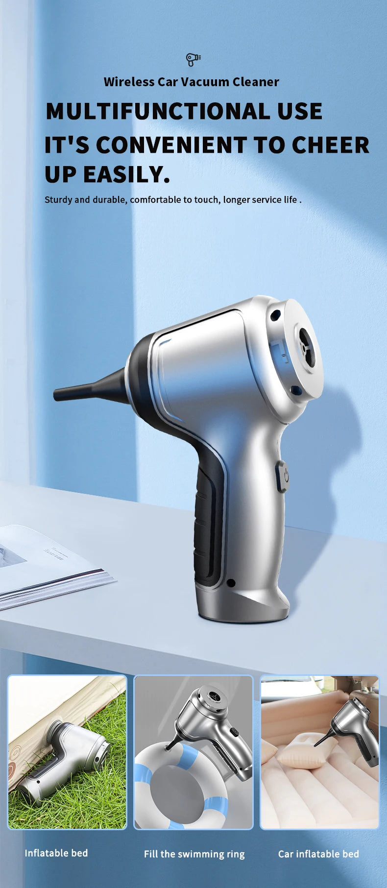 Car Wireless Vacuum Cleaner Strong Suction Handheld  Wet Dry Auto Vacuum Home & Car Dual Use Mini Vacuum Cleaner Home Appliance