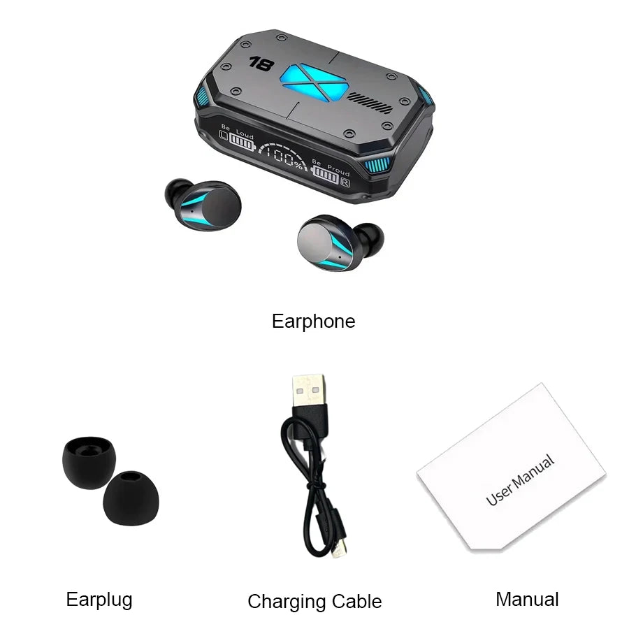 M41 Bluetooth Earphone Wireless Headphone Smart Touch Digital Display Stereo Earbuds With Colour Light Magnetic Suction Headset