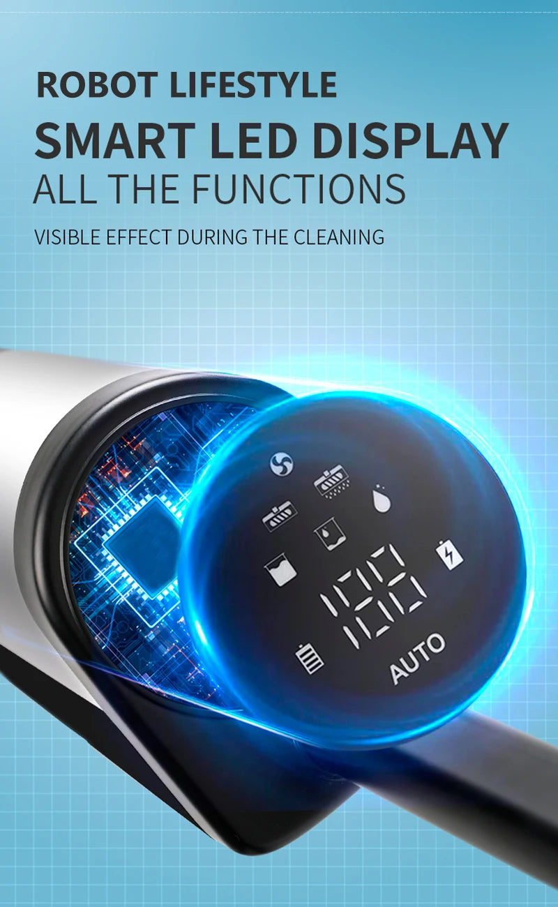 Wet Dry Vacuum Cleaner Cordless handhed Cleaning Robot Wireless RL8Pro Voice Assistant Low Noise 14000Pa Suction Battery 4000mAh