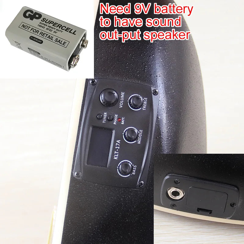 Electric Acoustic Guitar 6 Strings Round Back Ovation Model Brown 41 Inch Acoustic Guitar Cutaway Design Electric Folk Guitar