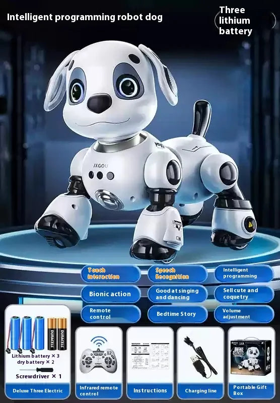 Latest Electric Intelligent Robot Dog Toy Remote Control Car For Children Gesture Dual SensationRacing Boy Gift robots kids toys