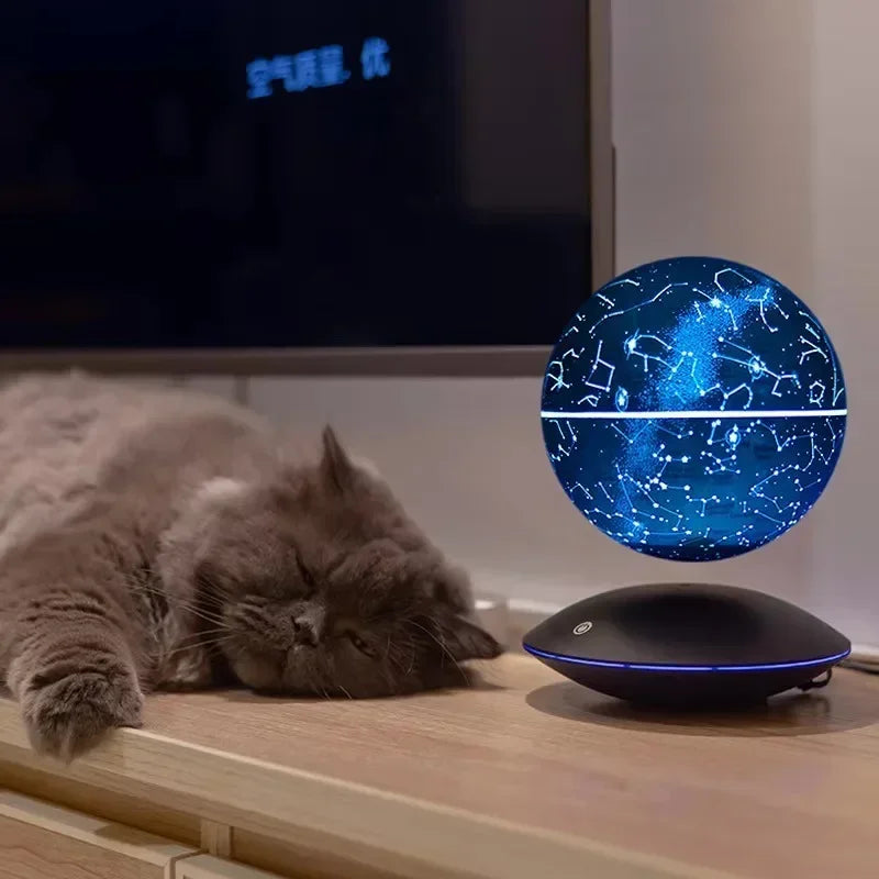 Magnetic Levitation LED Moon Lamp Auto-Rotating Globe Atmosphere Night Light for Bedroom Floating Home Office Decor Gift