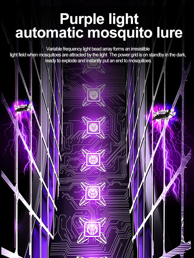 2025 Upgraded Telescopic Mosquito Killer Swatter 90° Rotatable & Wall-Mountable Extended Reach Electric Bug Zapper Home Garden