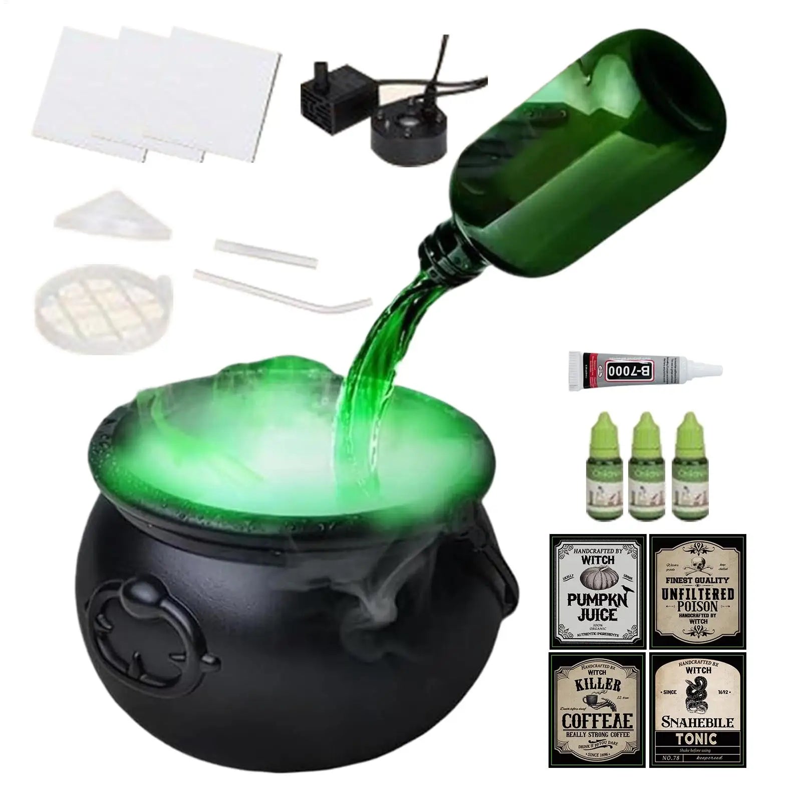 Halloween Cauldron Halloween Haunted House Decor Spooky Cauldron with Fume Effect for Homeowners Event Planners School