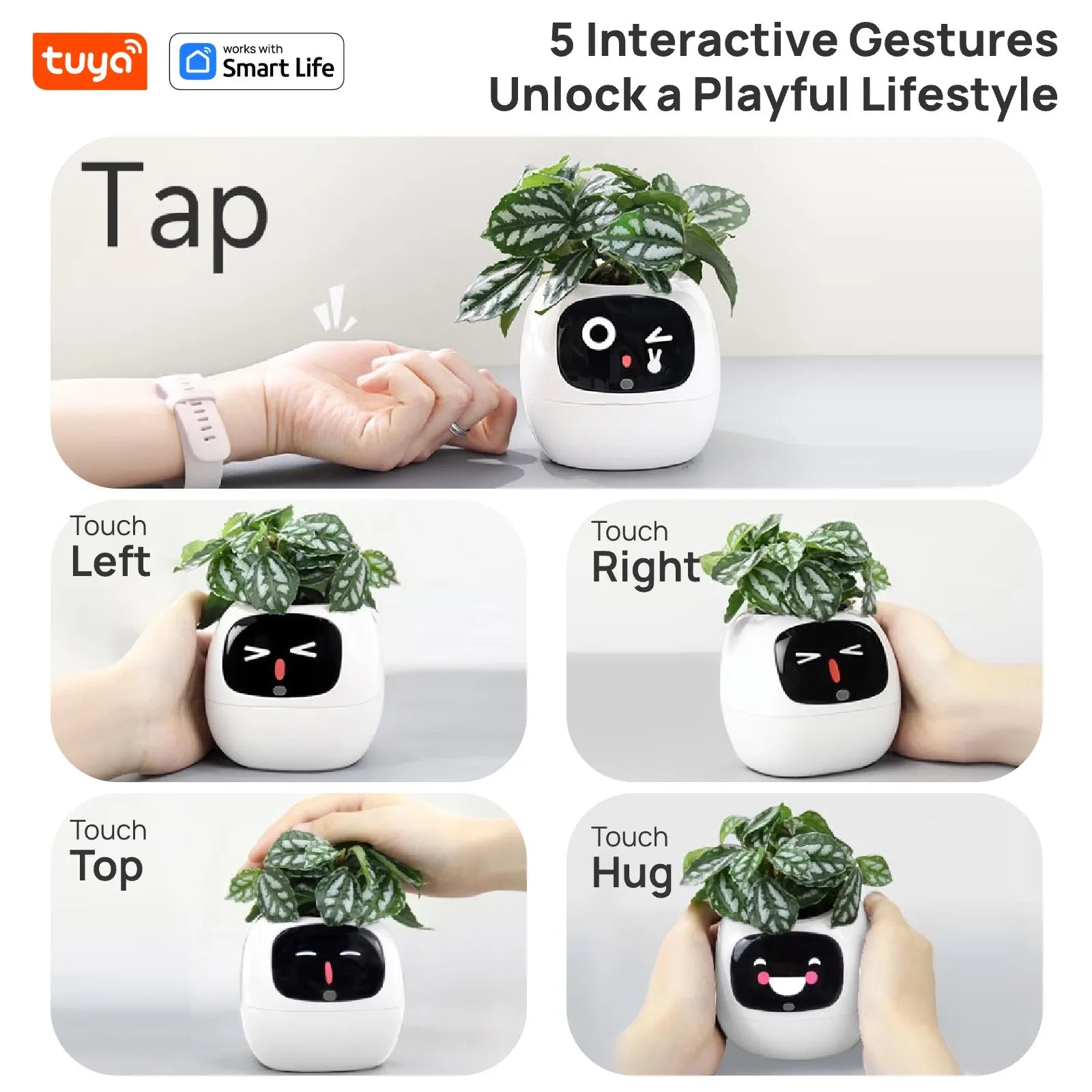 IVY Smart pet Planter Robot Guidance on Plant Care with Emojis, Adorable Plant Companion with Rich Gesture Interaction, AI