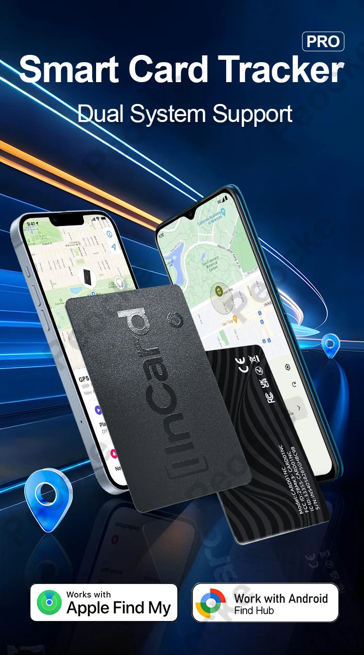 Wallet Anti-loss Card Location Tracking GPS Smart Tag for Android Key Luggage Finder With iPhone Find My App Bluetooth Device