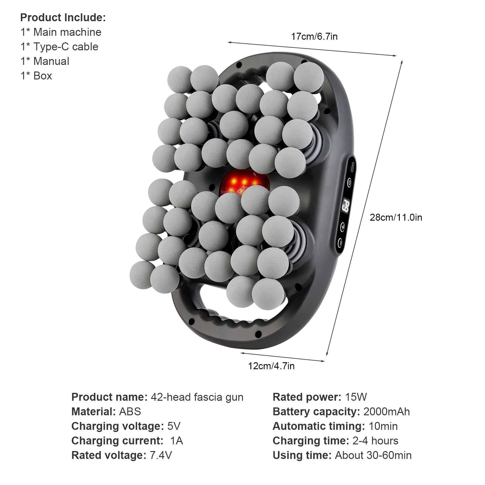 22-Head Fascia Gun High Frequency Vibration Body Massage Gun Back Massager Waist Massager Neck Shoulder Thigh Fascia masajeador