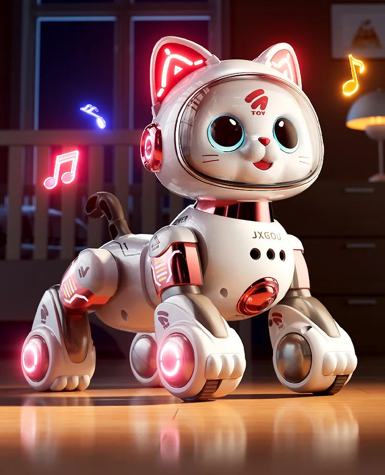 Smart Robotic Cat Toy - Interactive Walking & Meowing Robot for 1-3 Year Old Boys/Girls w/Remote Control