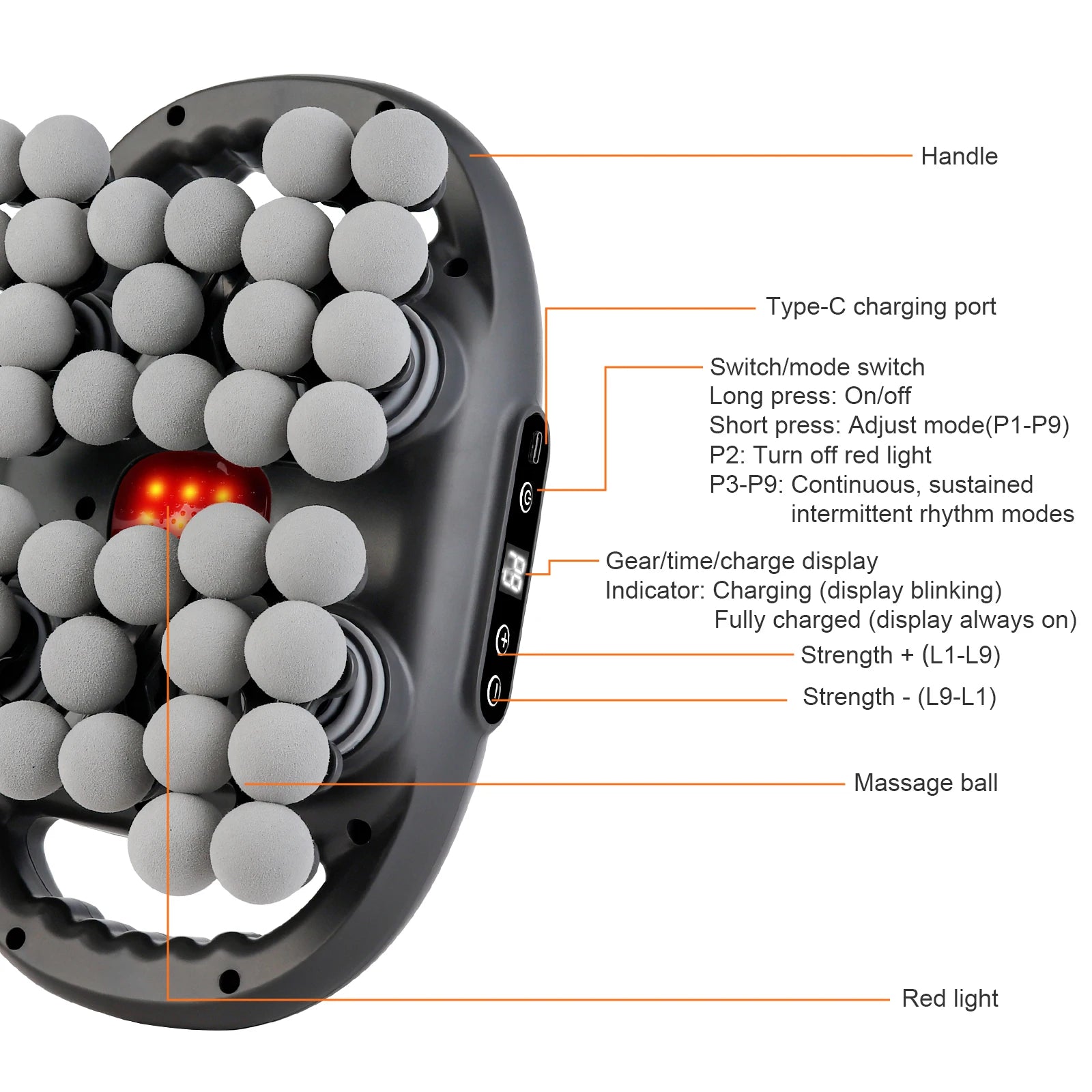 22-Head Fascia Gun High Frequency Vibration Body Massage Gun Back Massager Waist Massager Neck Shoulder Thigh Fascia masajeador