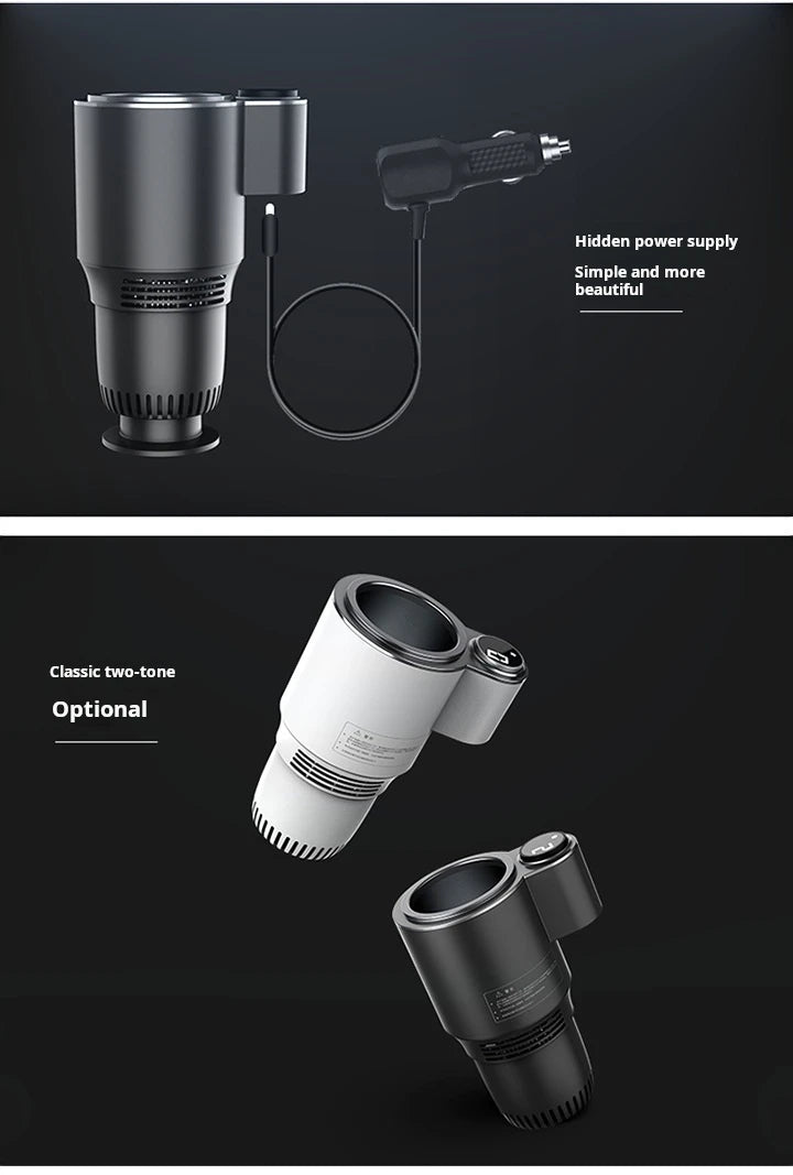 2 In 1 Car Cup Mug Holder DC 12V Warmer Smart Car Cup Car Heating Cooling Cup Touch Screen Office Cup Mug Holder for Home Travel