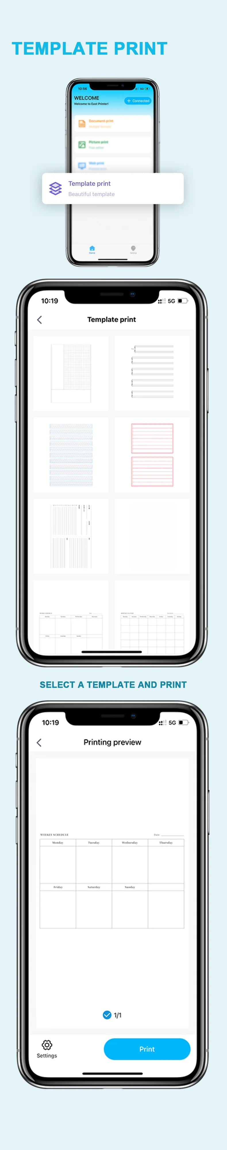 Inkless Portable A4 Thermal Printer Bluetooth PDF Excel Word Document Printing Machine Paper Roll For Office Work Home School