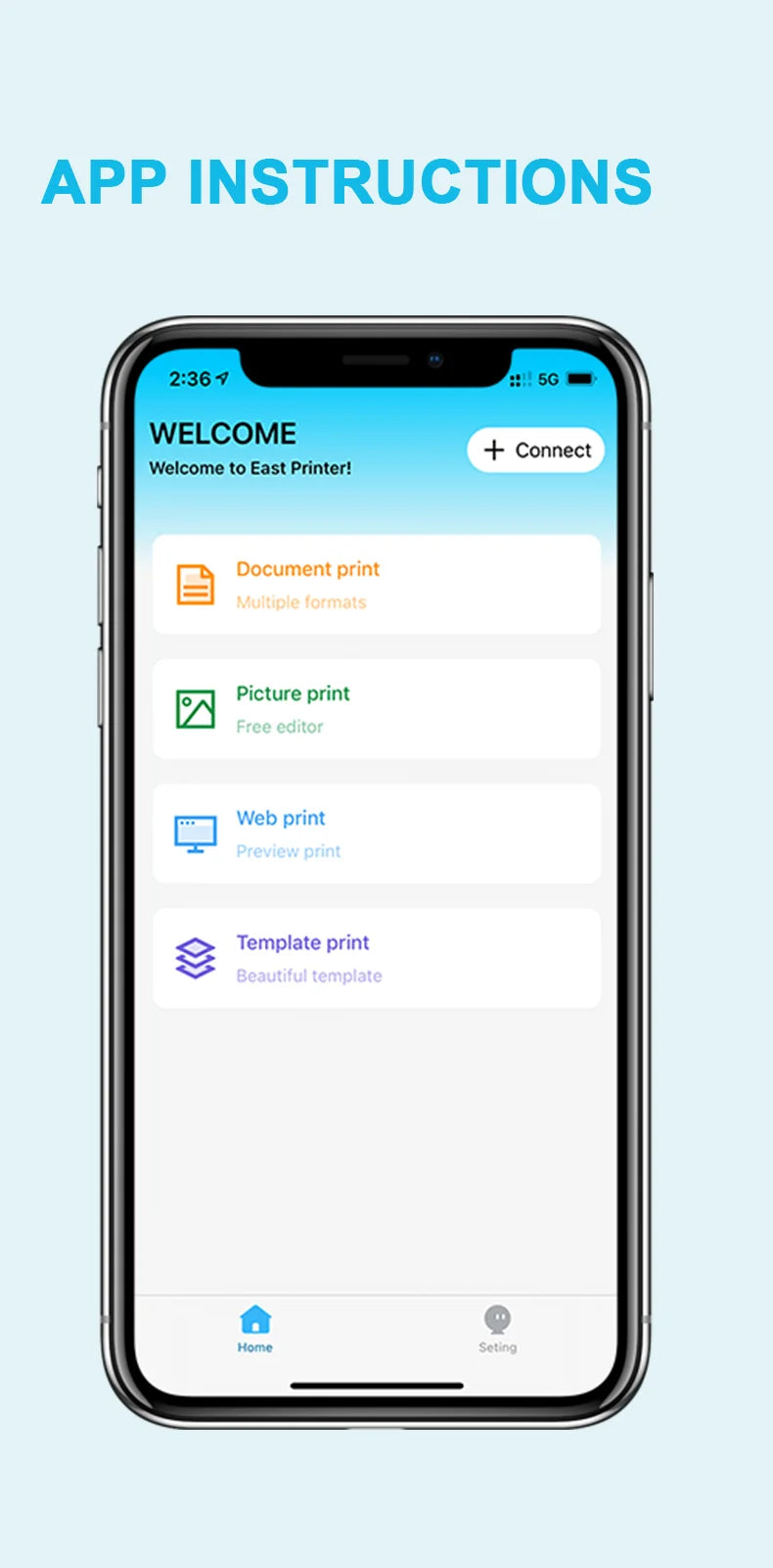 Inkless Portable A4 Thermal Printer Bluetooth PDF Excel Word Document Printing Machine Paper Roll For Office Work Home School