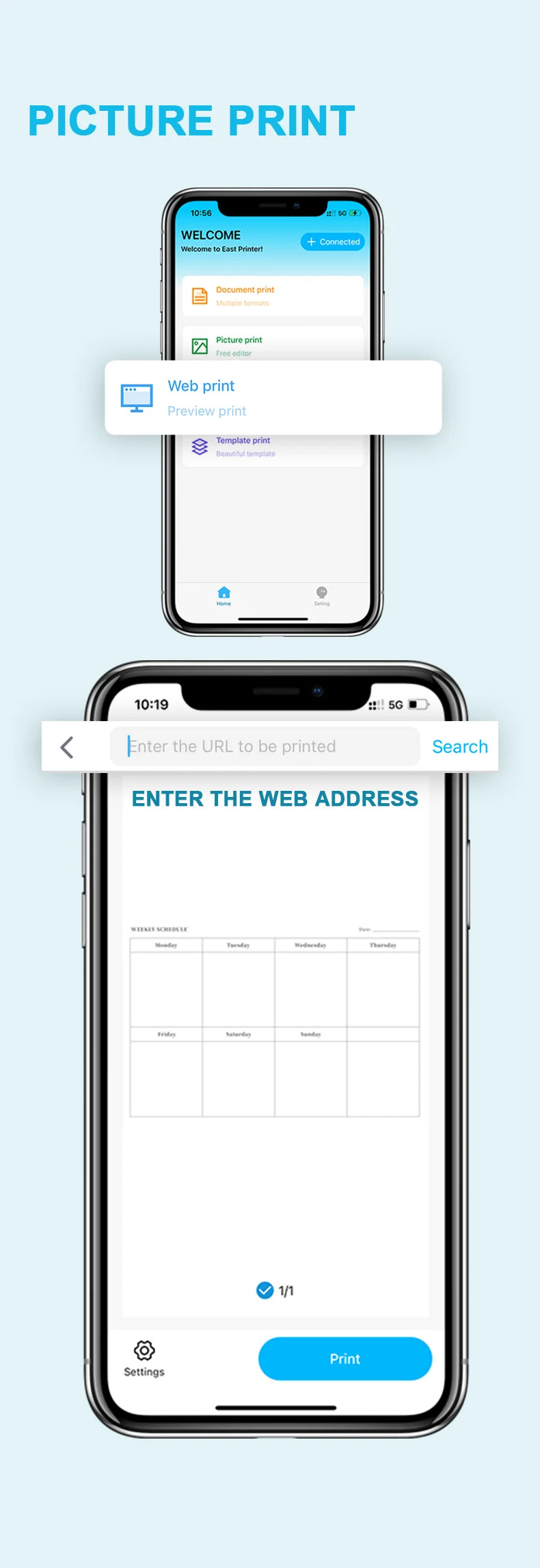 Inkless Portable A4 Thermal Printer Bluetooth PDF Excel Word Document Printing Machine Paper Roll For Office Work Home School