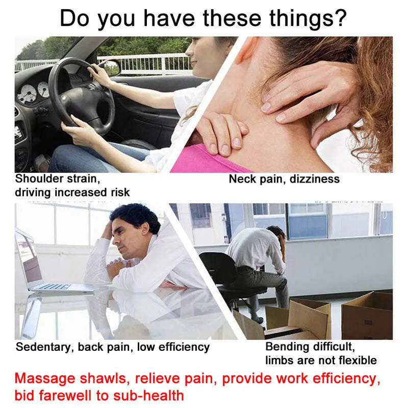 Home Car Electrical Body Neck Massager Back Relaxation Massagem U Shape Shoulder Shiatsu Infrared heated 3D Kneading Shawl belt