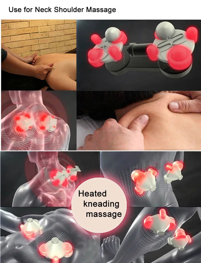 Home Car Electrical Body Neck Massager Back Relaxation Massagem U Shape Shoulder Shiatsu Infrared heated 3D Kneading Shawl belt