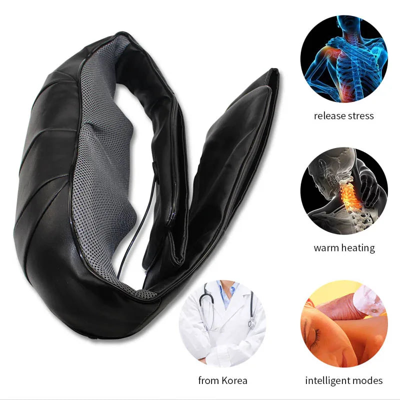 Home Car Electrical Body Neck Massager Back Relaxation Massagem U Shape Shoulder Shiatsu Infrared heated 3D Kneading Shawl belt