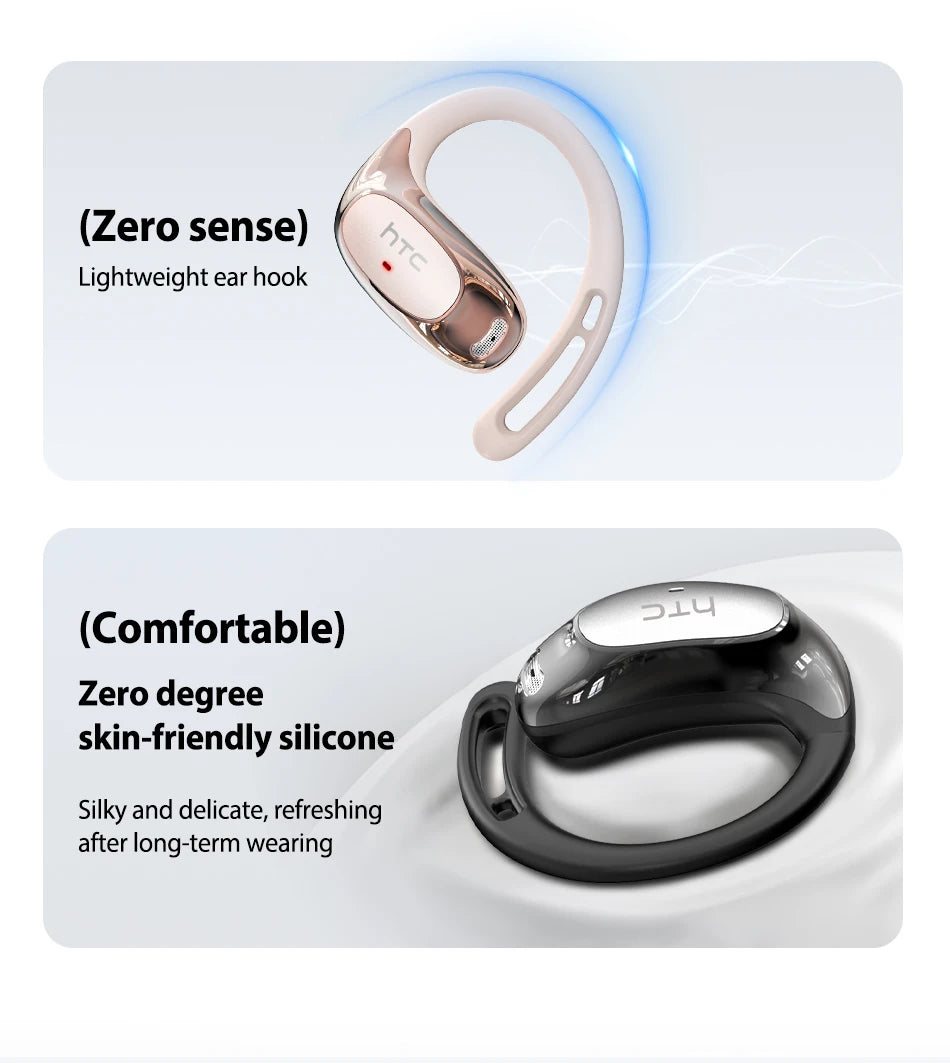 HTC NE35 Bluetooth V6.0 AI Translation Earphones OWS Sport Headphone Comfortable Ultra-light Earhook Wireless Headphone with Mic