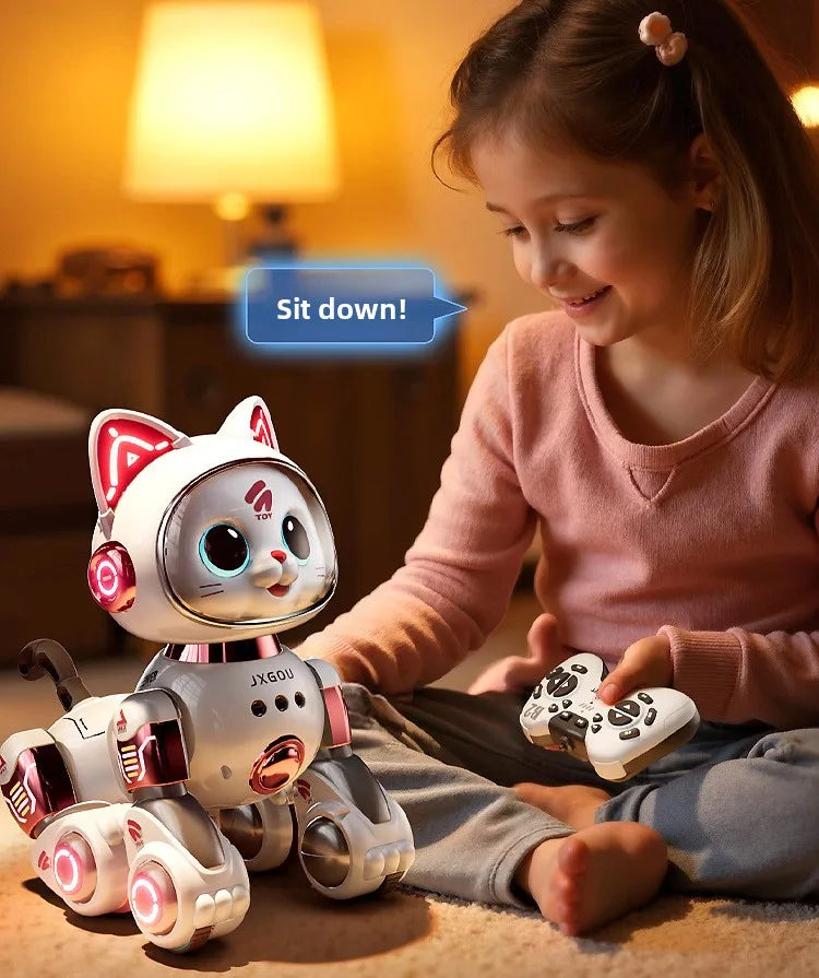 Smart Robotic Cat Toy - Interactive Walking & Meowing Robot for 1-3 Year Old Boys/Girls w/Remote Control