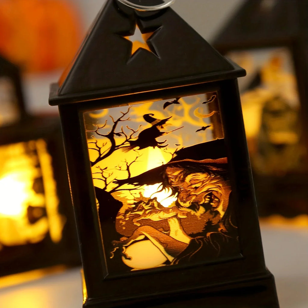 Halloween Oil Lamp，LED Electronic Wax Candle Light，Handheld Lantern，Party Atmosphere Props，Luminous Ornaments