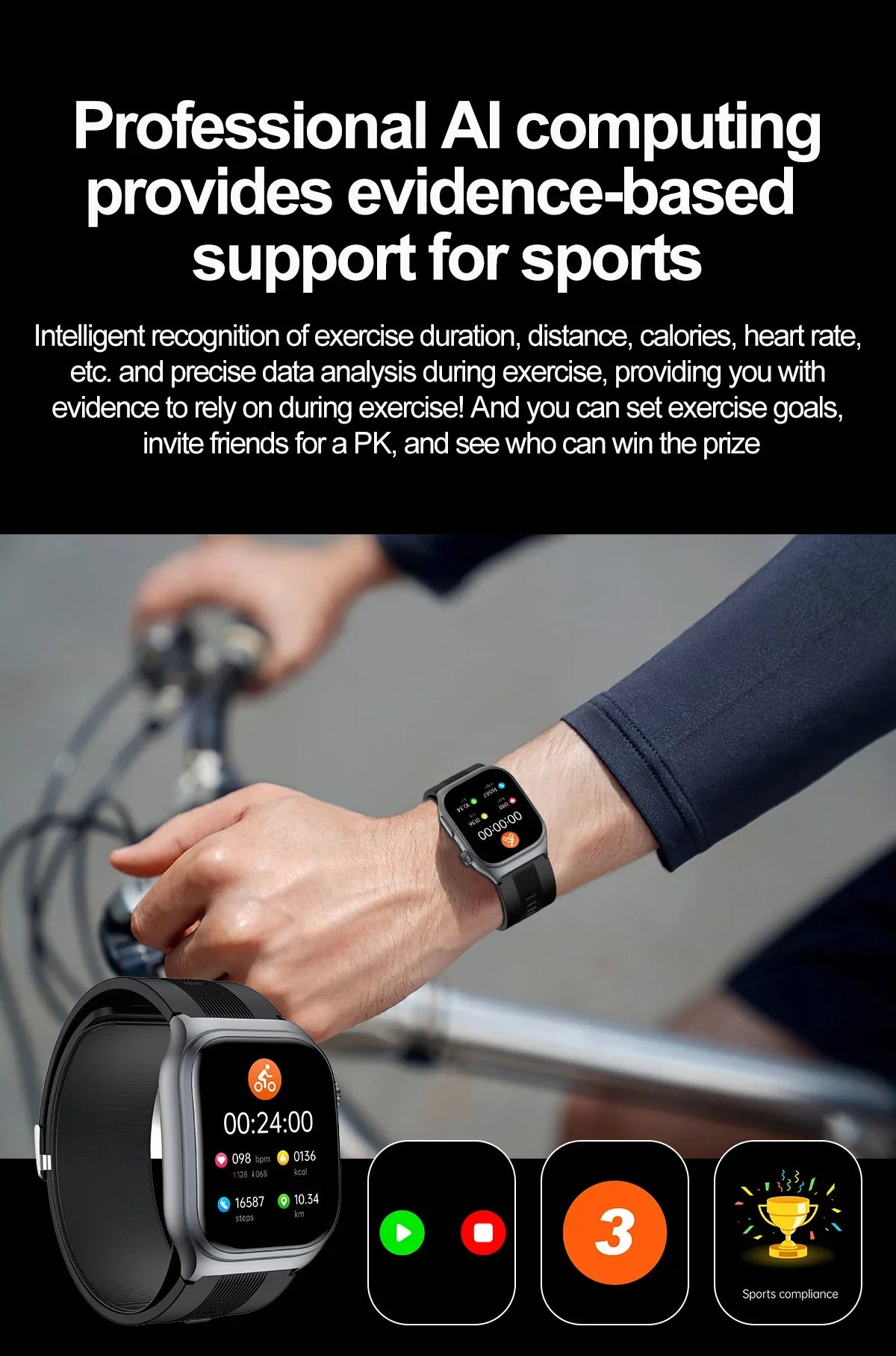 New Precise Detection Blood Pressure Smart Watch Air Pump Airbag Heart Rate ECG Health Bracelet BT Call Watches Men For Xiaomi