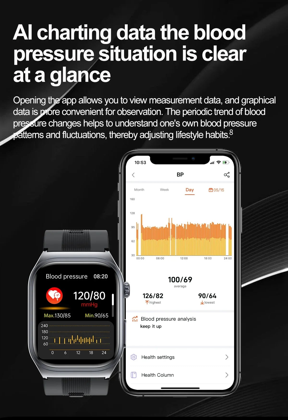 New Precise Detection Blood Pressure Smart Watch Air Pump Airbag Heart Rate ECG Health Bracelet BT Call Watches Men For Xiaomi