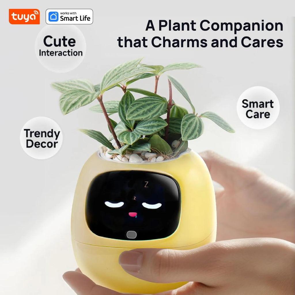 IVY Smart pet Planter Robot Guidance on Plant Care with Emojis, Adorable Plant Companion with Rich Gesture Interaction, AI
