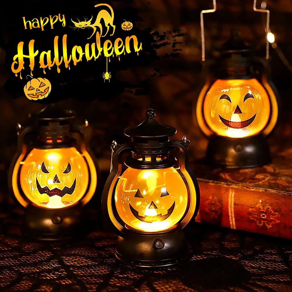 Halloween Oil Lamp，LED Electronic Wax Candle Light，Handheld Lantern，Party Atmosphere Props，Luminous Ornaments