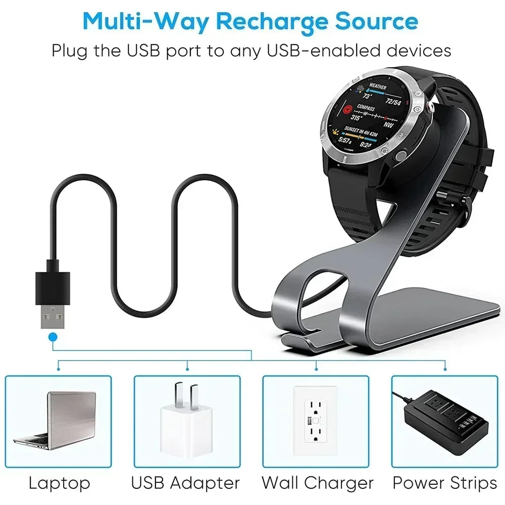 Charger Stand for Garmin Venu 3S & Fenix 7X Charging/ Vivoactive 3 4 4S Cable Dock Cord for Fenix 5 5X Plus 6 6X 6s/ Instinct2