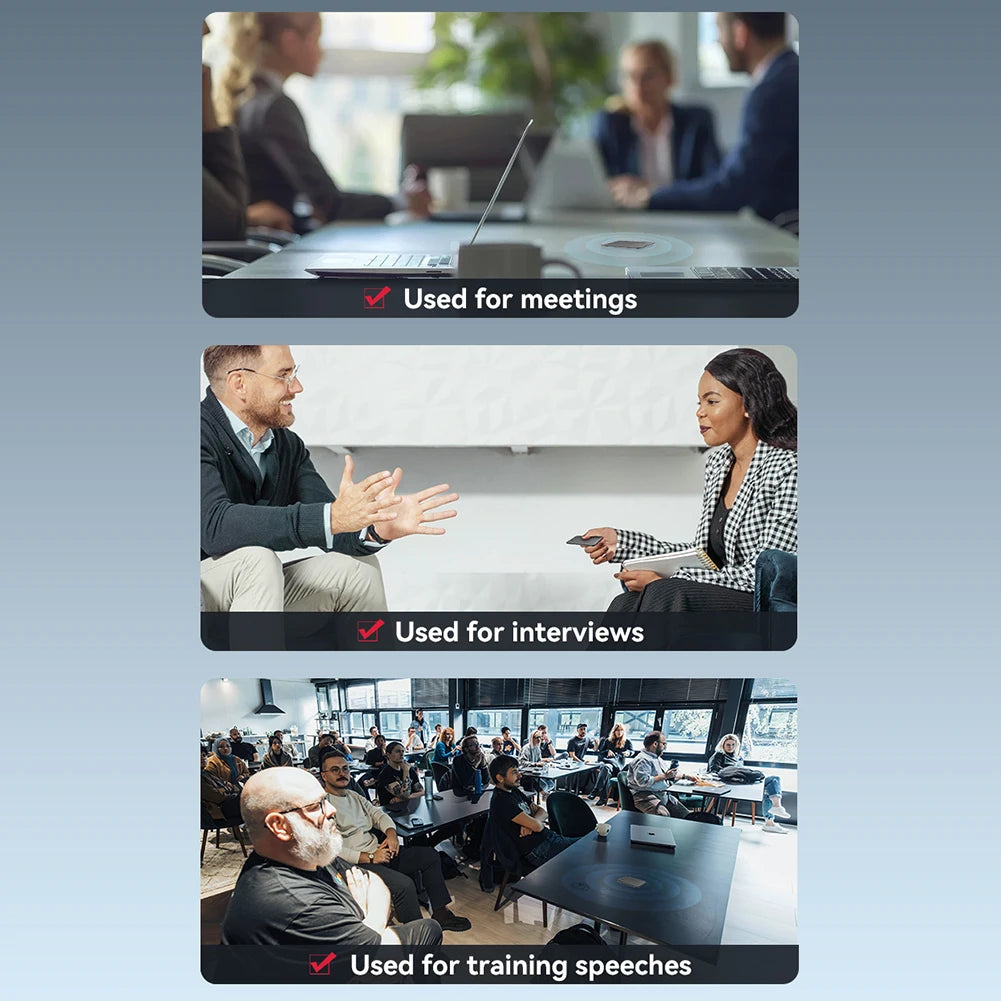 AI Voice Recorder Support 80+ Languages AI Notetaking Device Voice To Text Recorder Audio Dictaphone for Lectures Meetings Calls