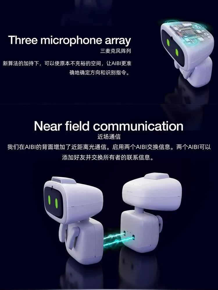 Ai Pocket Pet Aibi Smart Robot Bluetooth Wifi Connect Voice Conversation Gpt Rotating Camera Portable Small Intelligent Robots