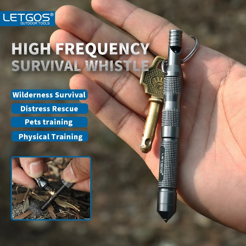 LETGOS Multi High Frequency Survival Whistle  outdoor Lifesaving emergency gear camping hiking rescue tactical glass breaker