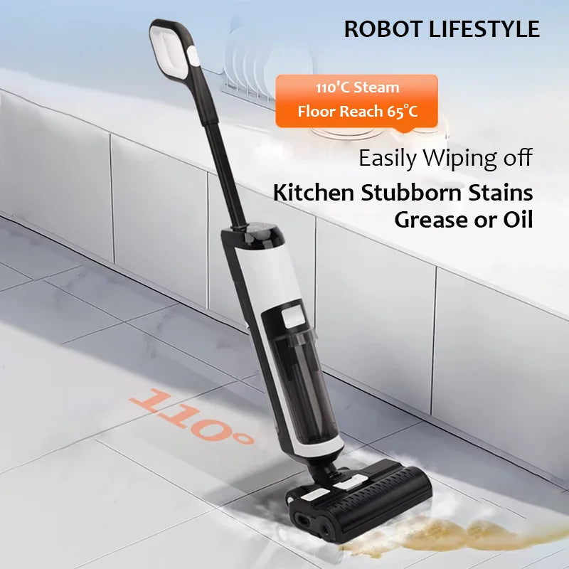 Cordless Handheld Vacuum Cleaner Wet Dry Cleaning Robot RL9Max 14000pa Super Strong Suction Self Heating Brush 4000mAh Battery