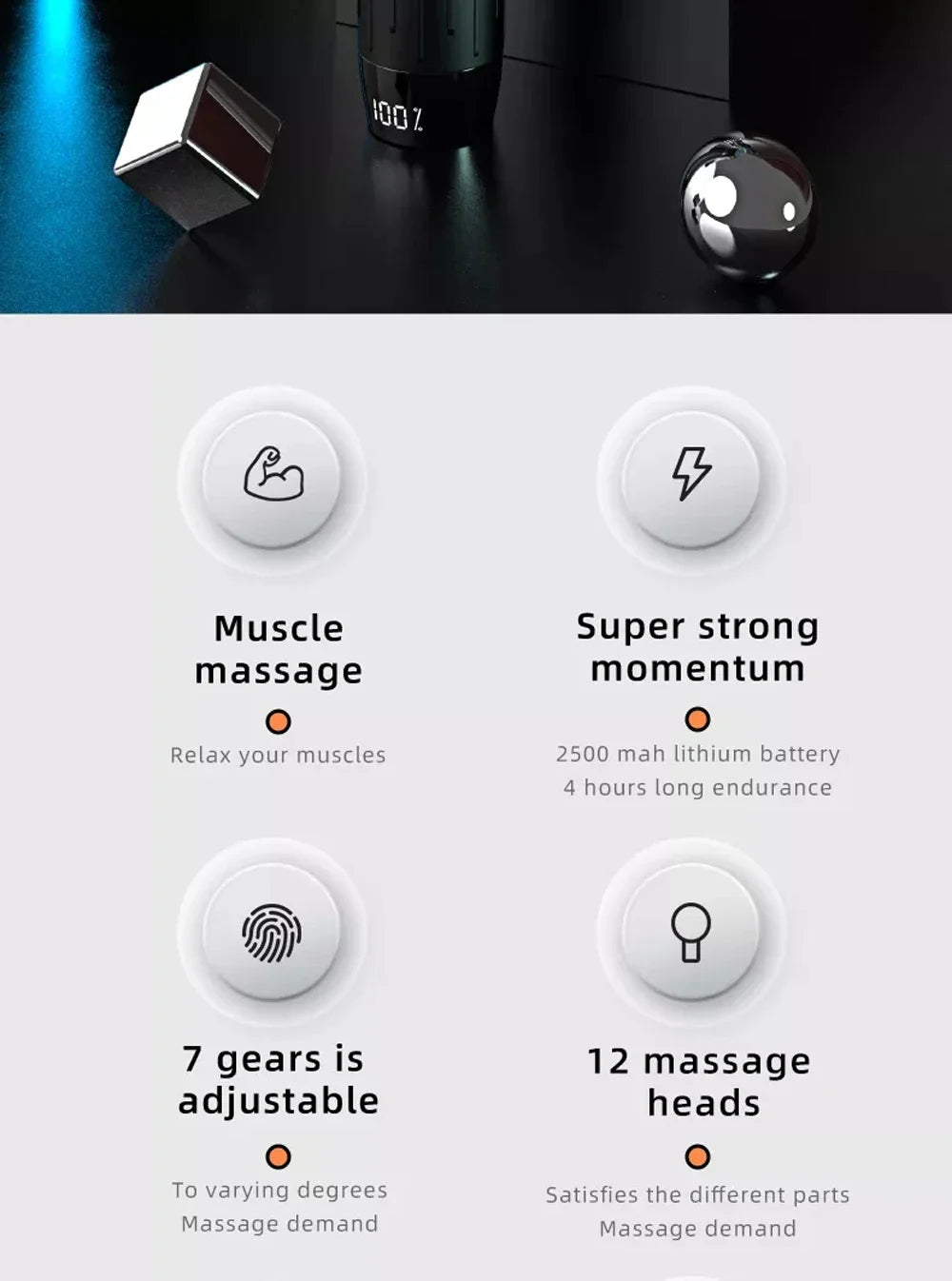 Massage Gun Deep Tissue Percussion Massager For Athletes Recovery And Pain Relief Handheld Relaxation Electric Massagers