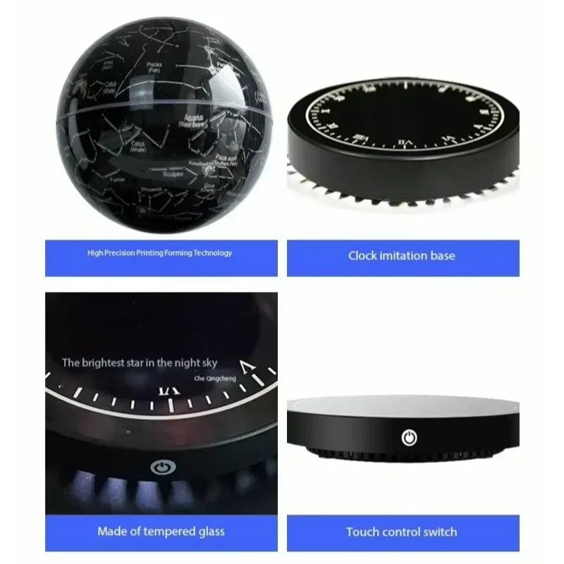 Magnetic Levitation LED Moon Lamp Auto-Rotating Globe Atmosphere Night Light for Bedroom Floating Home Office Decor Gift