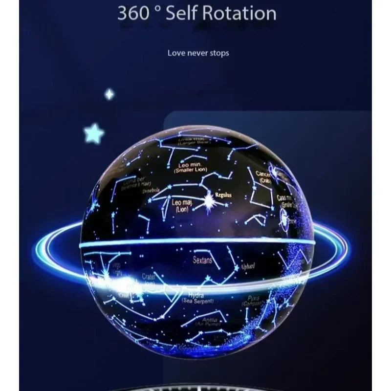 Magnetic Levitation LED Moon Lamp Auto-Rotating Globe Atmosphere Night Light for Bedroom Floating Home Office Decor Gift