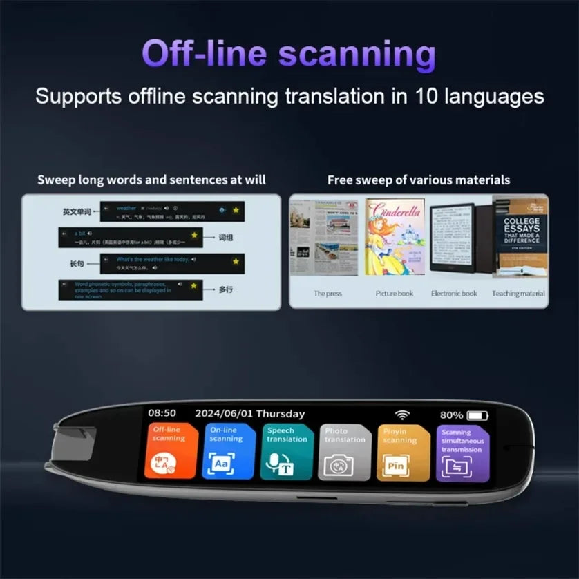 142 Languages WIFI Scan Translation Pen Scanning Smart Voice Translator S65 Pro Translation Pen For Business Travel Abroad