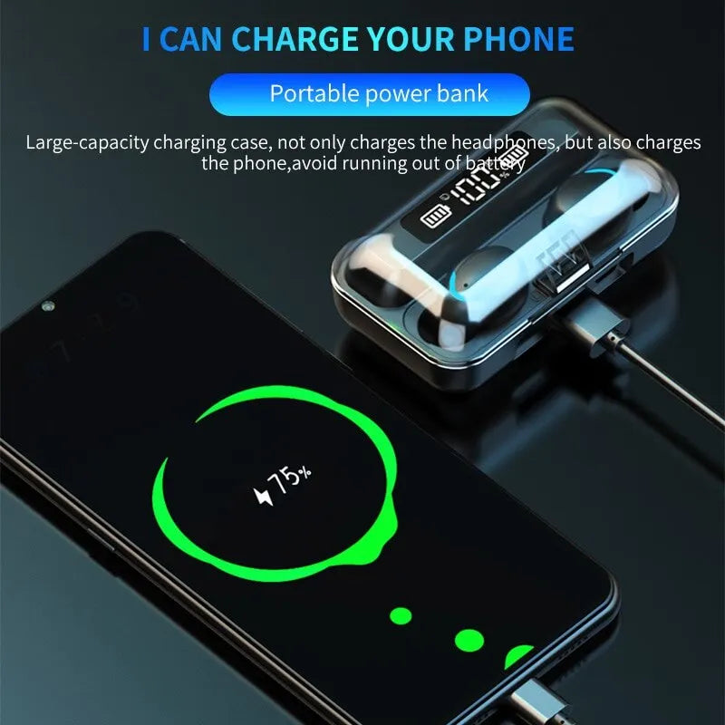F9 Mini Bluetooth 5.0 Wireless Earphone Headphones Noise Reduction Sport Game Sleep Bluetooth Earbuds HIFI Stereo Music Headset