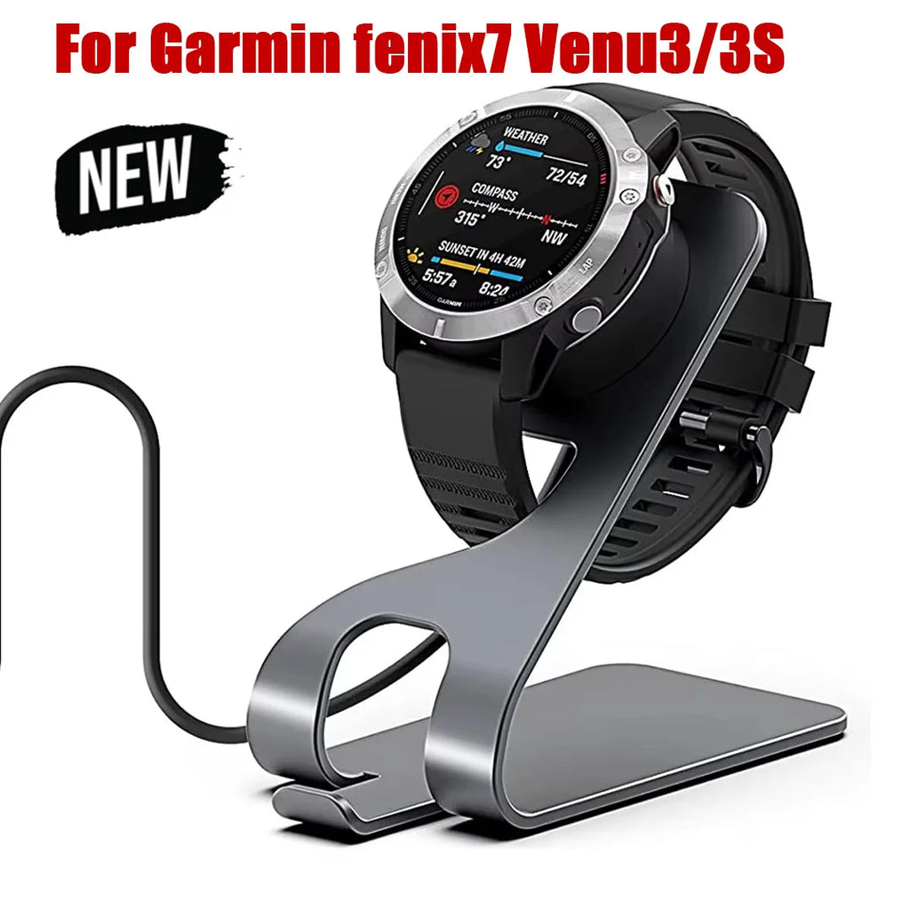 Charger Stand for Garmin Venu 3S & Fenix 7X Charging/ Vivoactive 3 4 4S Cable Dock Cord for Fenix 5 5X Plus 6 6X 6s/ Instinct2