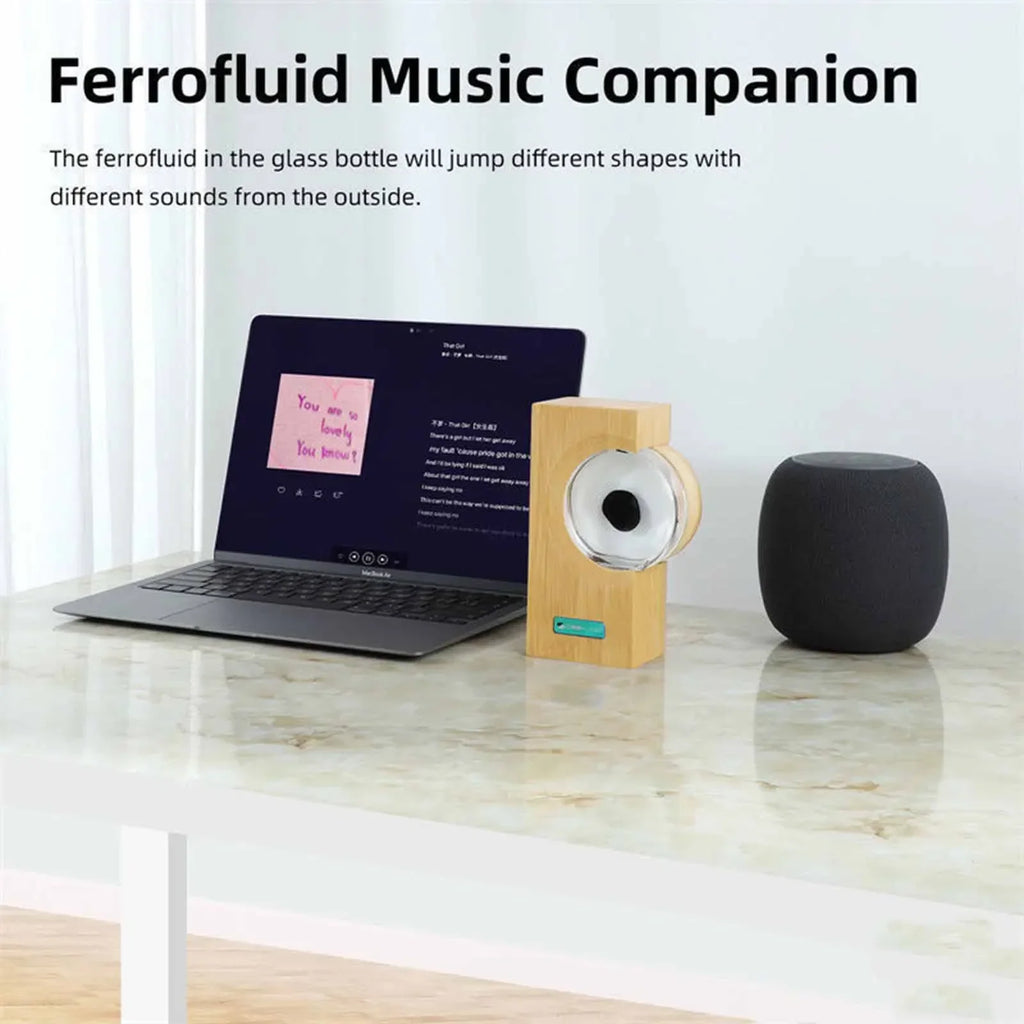 New Dancing Ferrofluid with Music Rhythm, Ferrofluid Speaker Music Mate/Sound Partner, Ferrofluid Display Lamp, Magnet Liquid To