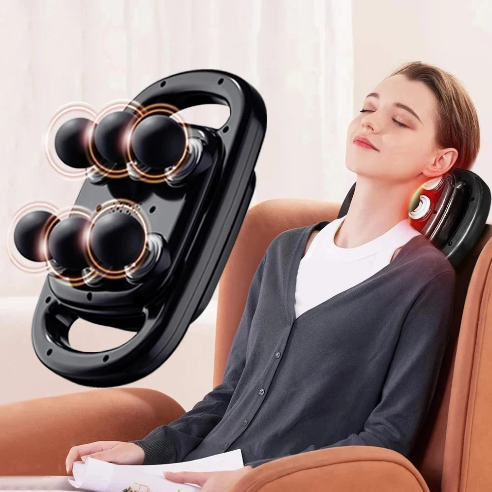 6 Head Massage Gun for Muscle Relief Deep Tissue Percussion for Neck Cervical Spine  Full Body
